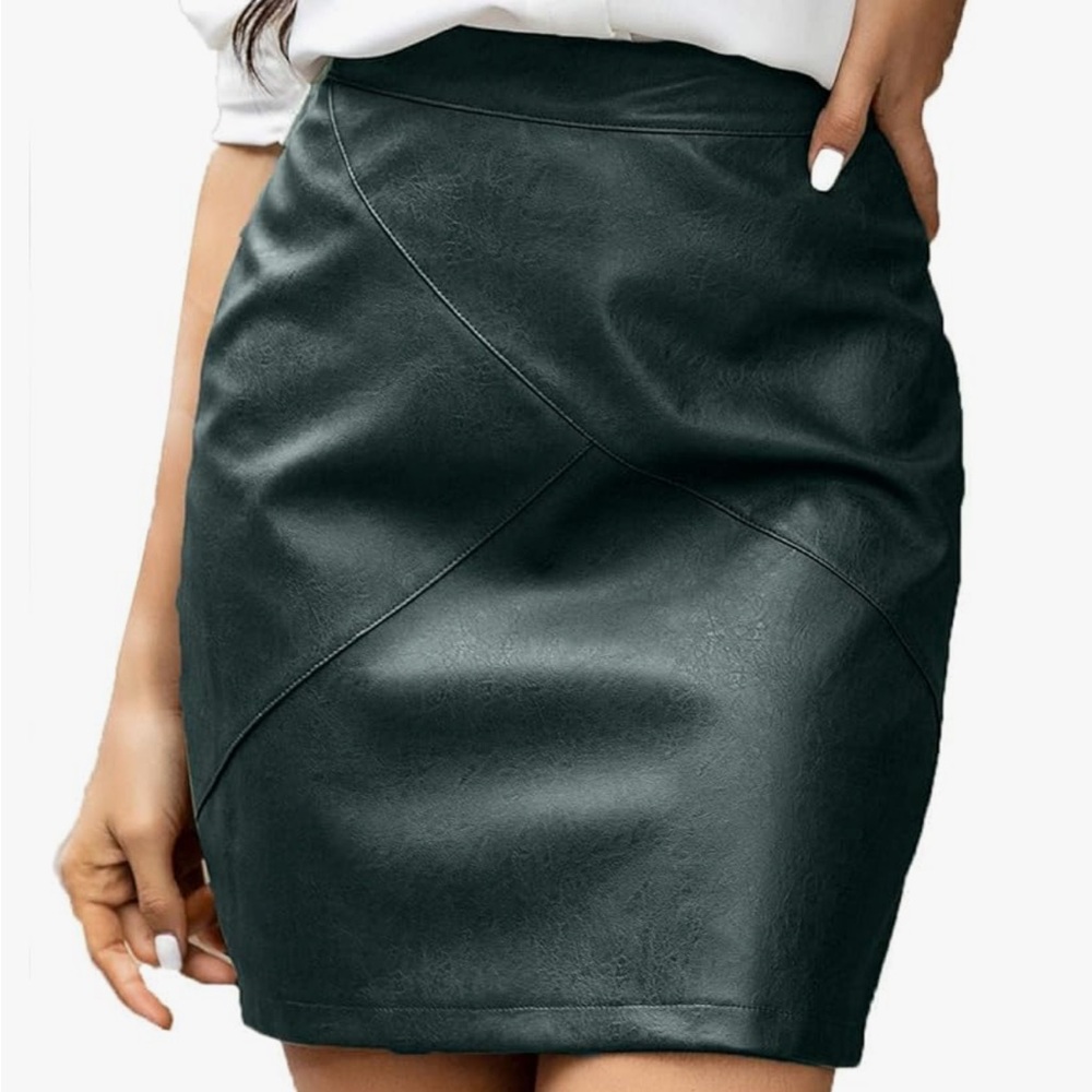 Zeagoo Faux Leather Skirt
